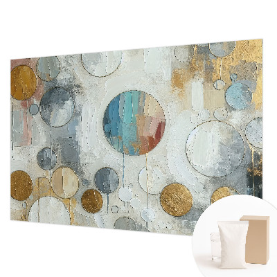 Photo wall mural with a geometric circles design