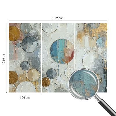 Photo wall mural with a geometric circles design