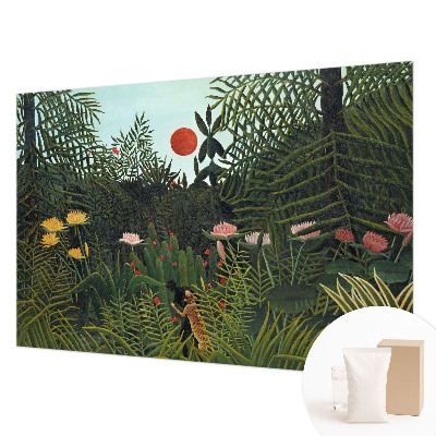 Wall mural for bedroom featuring an exotic landscape