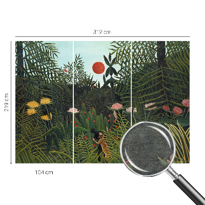 Wall mural for bedroom featuring an exotic landscape
