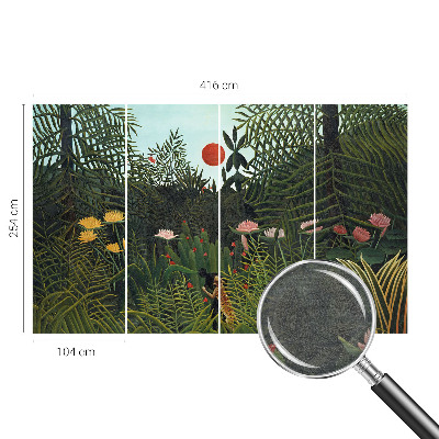 Wall mural for bedroom featuring an exotic landscape