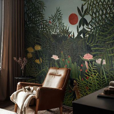 Wall mural for bedroom featuring an exotic landscape