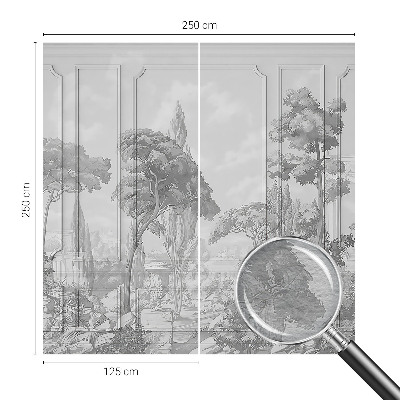 Wall mural for living room with an atmospheric nature motif
