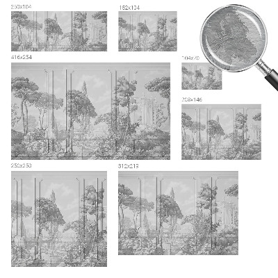 Wall mural for living room with an atmospheric nature motif