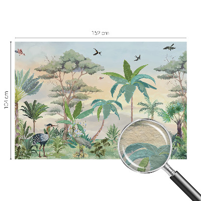 Bedroom wall mural wallpaper with an exotic flora design