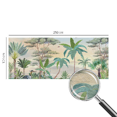 Bedroom wall mural wallpaper with an exotic flora design