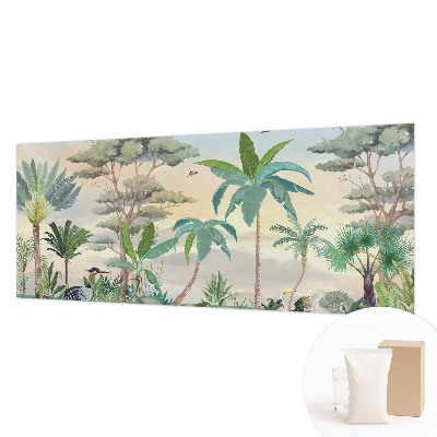 Bedroom wall mural wallpaper with an exotic flora design