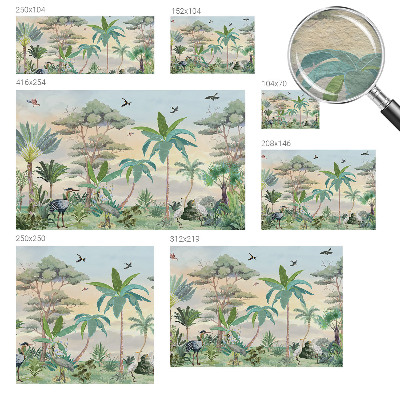 Bedroom wall mural wallpaper with an exotic flora design