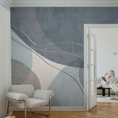 Large wall mural with a modern abstract design