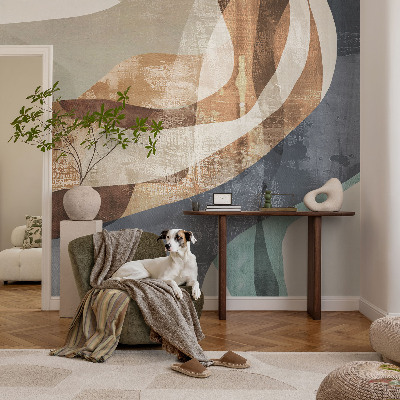 Large wall mural wallpaper with an abstract composition design