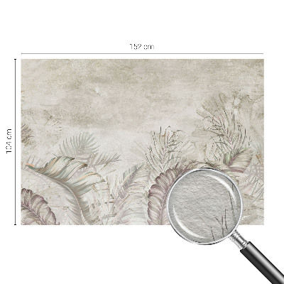 Modern wall mural for bedroom with a decorative leaves pattern