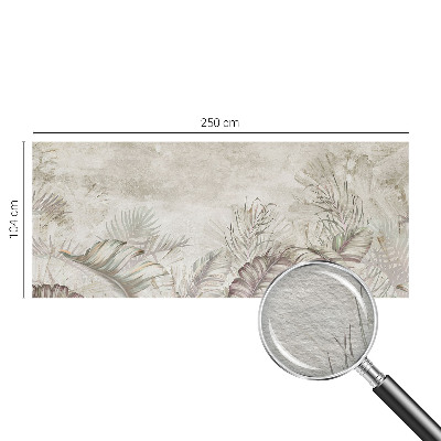 Modern wall mural for bedroom with a decorative leaves pattern