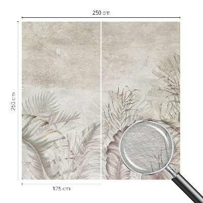Modern wall mural for bedroom with a decorative leaves pattern
