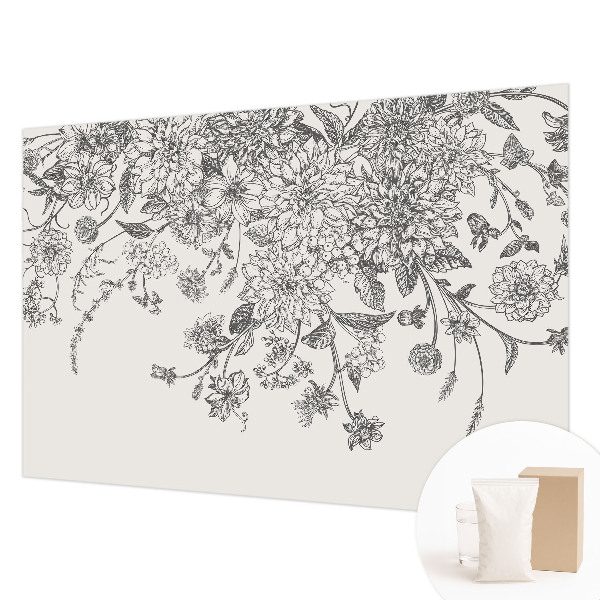 Modern wall mural for living room with a floral pattern