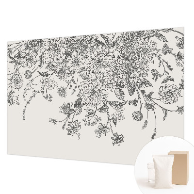 Modern wall mural for living room with a floral pattern