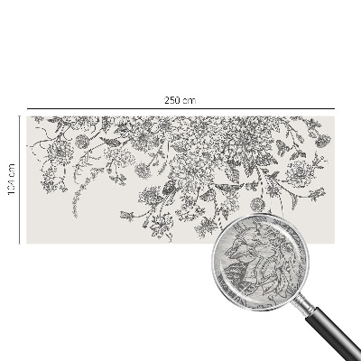 Modern wall mural for living room with a floral pattern