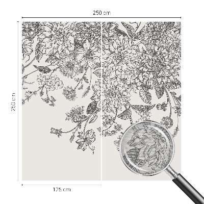 Modern wall mural for living room with a floral pattern