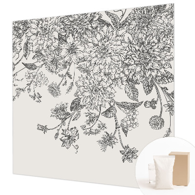 Modern wall mural for living room with a floral pattern