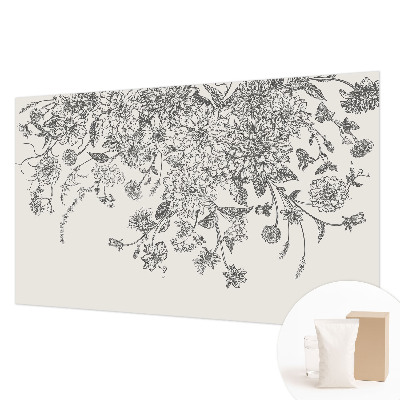 Modern wall mural for living room with a floral pattern