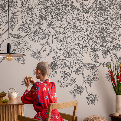 Modern wall mural for living room Floral pattern