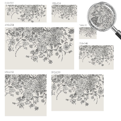Modern wall mural for living room with a floral pattern