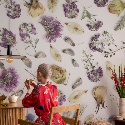 High quality photo wallpaper with a dried flowers motif