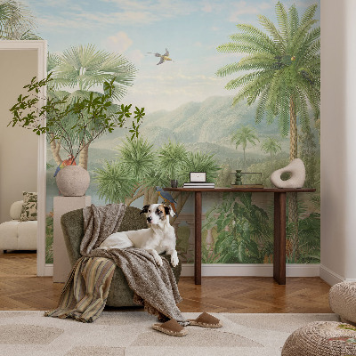 High quality wall mural wallpaper with an exotic landscape design