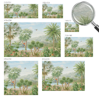 High quality wall mural wallpaper with an exotic landscape design