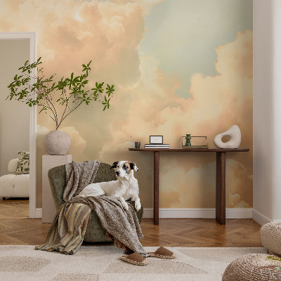 Premium wall mural for bedroom with an ethereal cloud motif