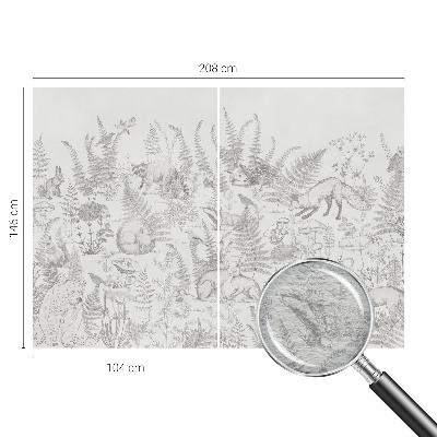 Premium photo wallpaper with a forest animals motif