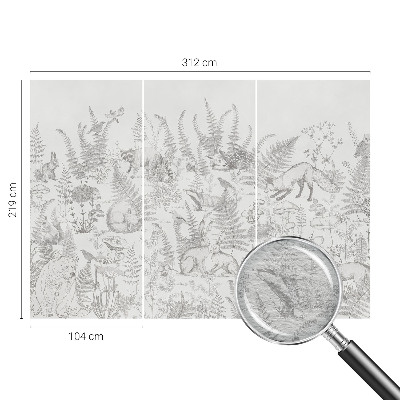 Premium photo wallpaper with a forest animals motif