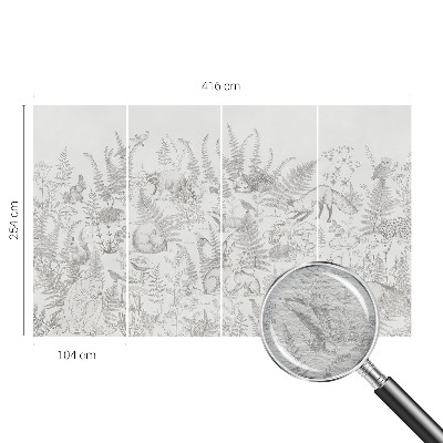 Premium photo wallpaper with a forest animals motif