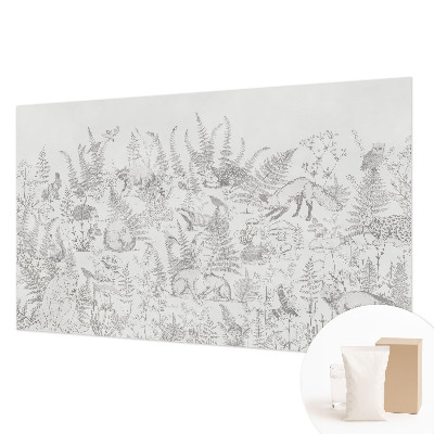 Premium photo wallpaper with a forest animals motif