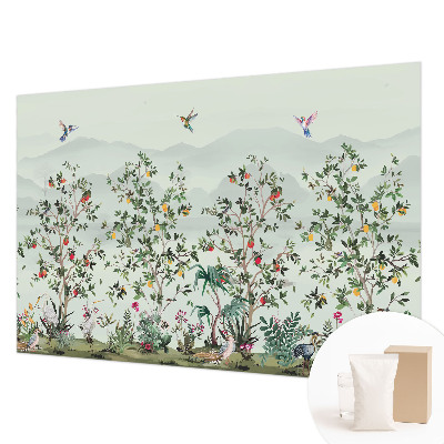 Decorative wall mural for living room Exotic trees