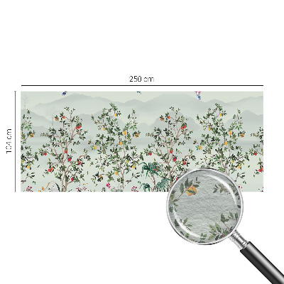 Decorative wall mural for living room with an exotic trees motif