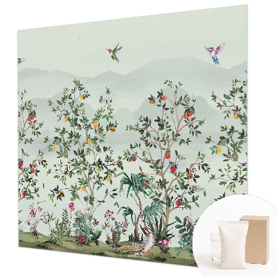 Decorative wall mural for living room Exotic trees