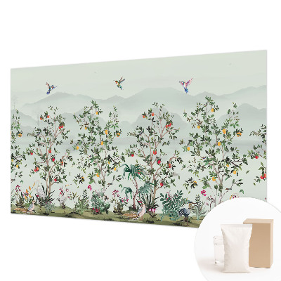 Decorative wall mural for living room with an exotic trees motif