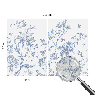 Non-woven wall mural with a floral pattern