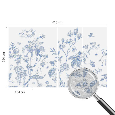 Non-woven wall mural with a floral pattern