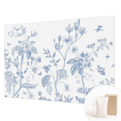 Non-woven wall mural with a floral pattern