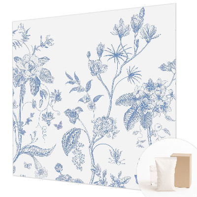 Non-woven wall mural with a floral pattern