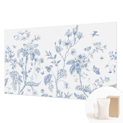 Non-woven wall mural with a floral pattern