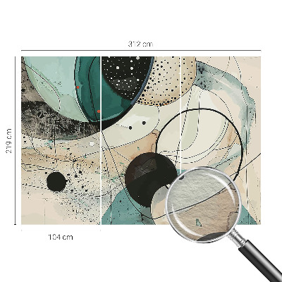 Wallpaper mural with colorful circles