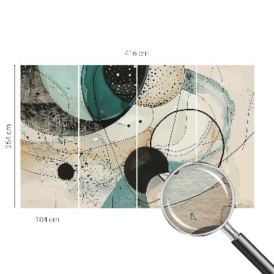 Wallpaper mural with colorful circles