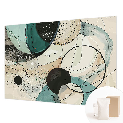 Wallpaper mural with colorful circles
