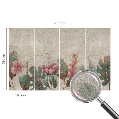 Photo wall mural with a subtle floral pattern