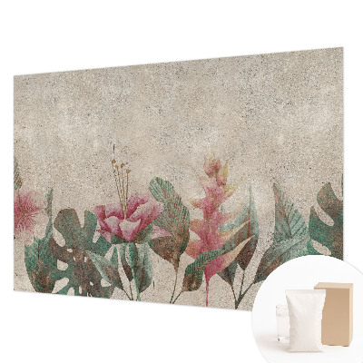 Photo wall mural with a subtle floral pattern