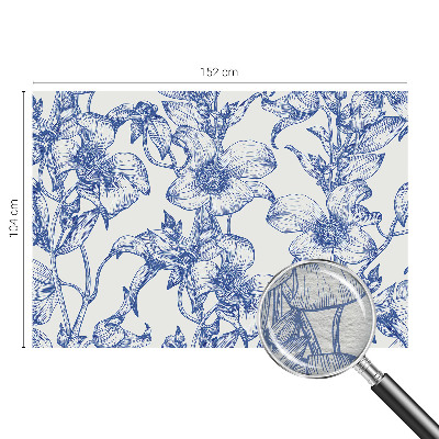 Wall mural with a design of flowering branches