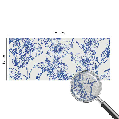 Wall mural with a design of flowering branches