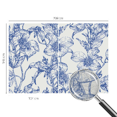 Wall mural with a design of flowering branches